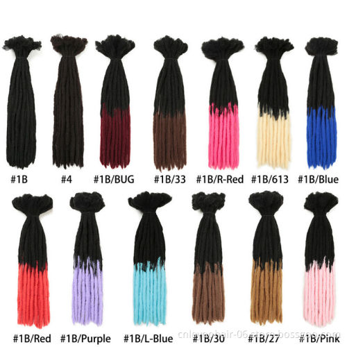 Cheap 24 Inch Soft Dread Lock 15 Roots Rose Red Dread Lock Hair Extension Soft Dreads For Men Women Kids